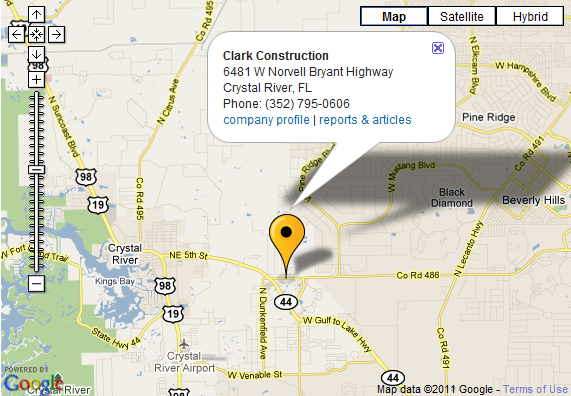 Map to Clark Construction, Inc.